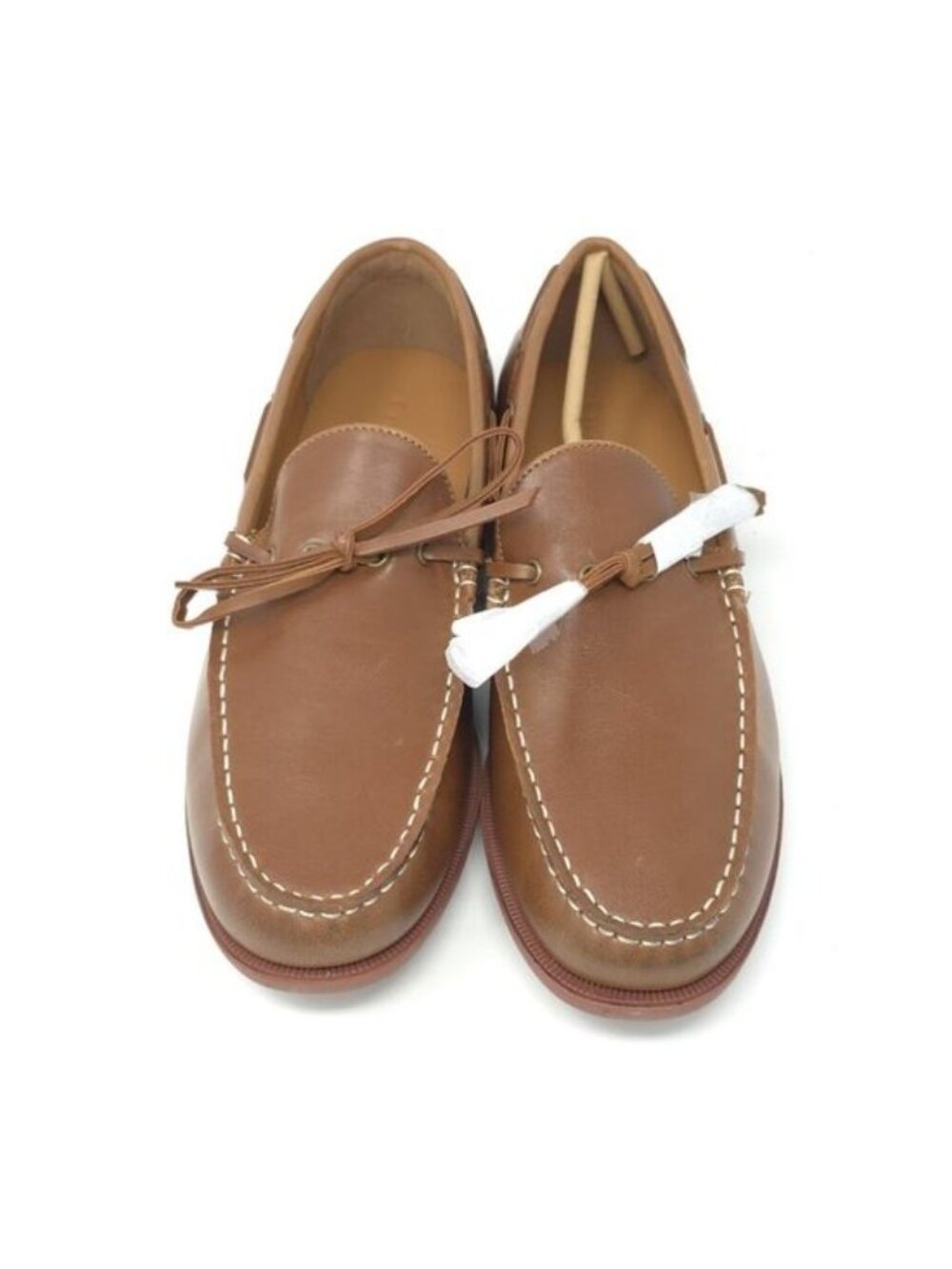 New Club Room Sean Cognac Leather Boat Shoes Slip-On Men’s 9M - Picture 8 of 10